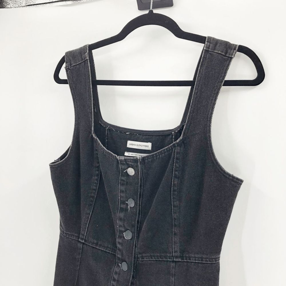 Urban Outfitters Women's Black Denim Button Down Dress Size 8 - Picture 2 of 7